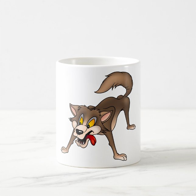 Tecknad Varg med Goofy-uttryck Kaffemugg (Skapare uppladdad)