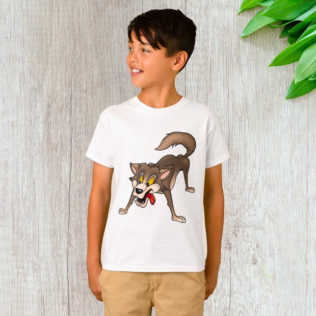 Tecknad Varg med Goofy-uttryck T Shirt (Skapare uppladdad)