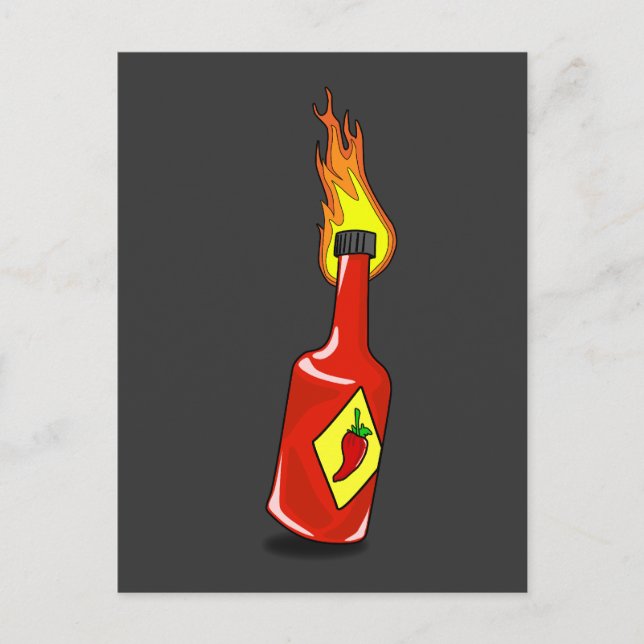 Tecknad Varm Sås Postkort Vykort (Framsida)