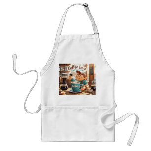 Tecknad varmt mysigt kaffe av kafé älskare stil förkläde