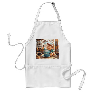 Tecknad varmt mysigt kaffe av kafé älskare stil förkläde