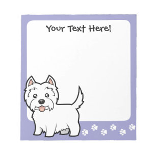 Tecknad Väster Highland White Terrier Anteckningsblock