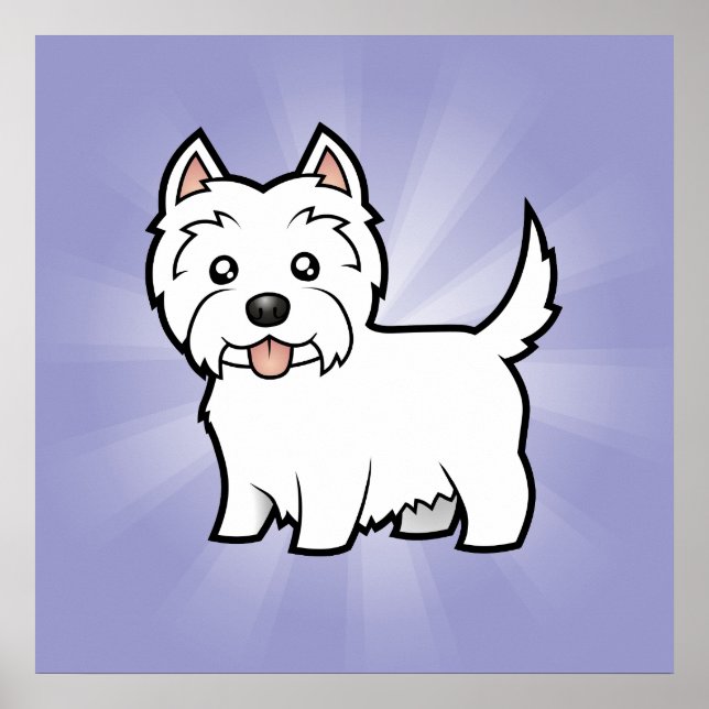 Tecknad Väster Highland White Terrier Poster (Framsidan)