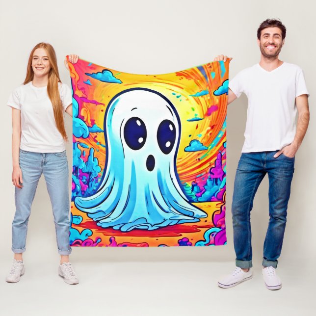 Tecknad: Vibrant Ghost Art Fleecefilt (På plats)