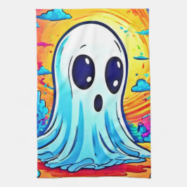 Tecknad: Vibrant Ghost Art Kökshandduk