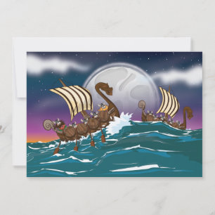 Tecknad Viking invasionsflotta