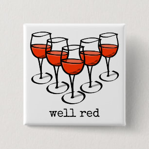 Tecknad Vin Glass well Red Winery Humor Knapp
