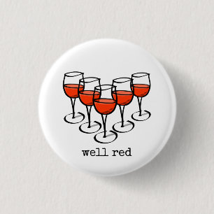 Tecknad Vin Glass well Red Winery Humor Knapp