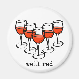 Tecknad Vin Glass well Red Winery Humor Magnet