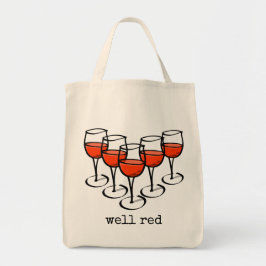 Tecknad Vin Glass well Red Winery Humor Tygkasse