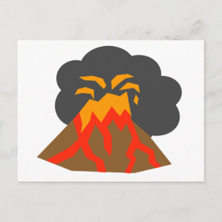 Tecknad Volcano Erupting Lava and Smoking Vykort