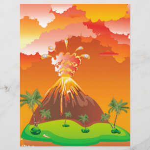 Tecknad Volcano Eruption 2