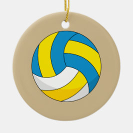 Tecknad Volleyball Boll Julgransprydnad Keramik