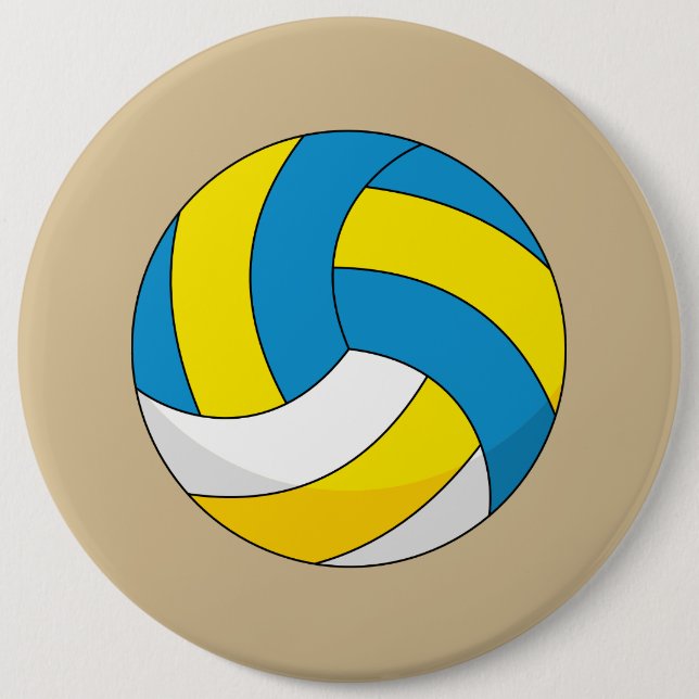 Tecknad Volleyball Boll Knapp (Framsida)