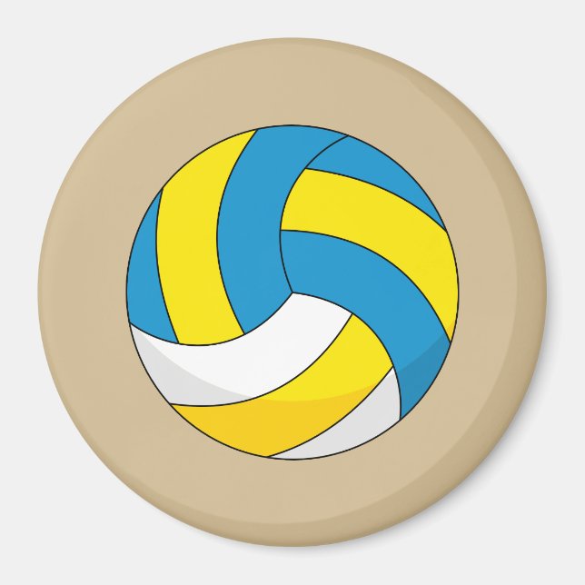 Tecknad Volleyball Boll Magnet (Framsidan)