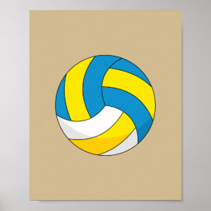 Tecknad Volleyball Boll Poster