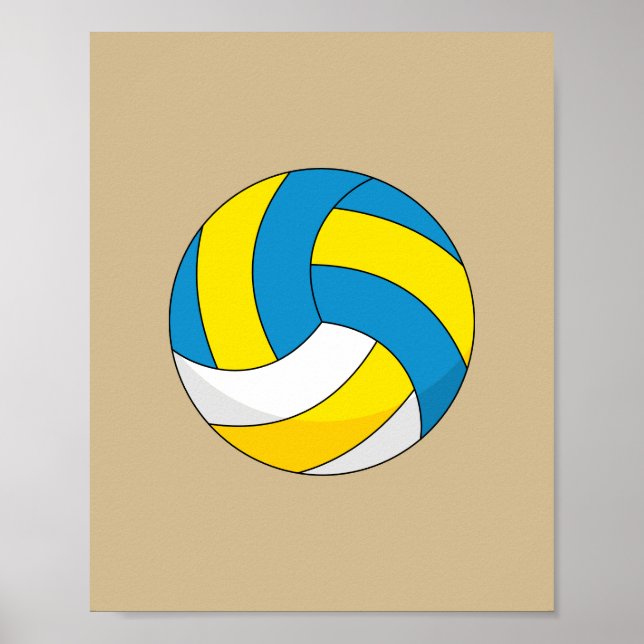 Tecknad Volleyball Boll Poster (Framsidan)