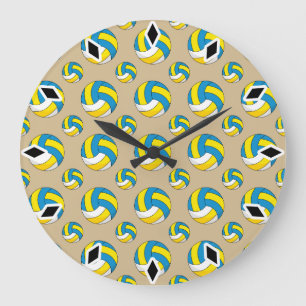Tecknad Volleyball Boll Stor Klocka