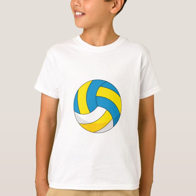 Tecknad Volleyball Boll T Shirt (Framsida)