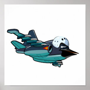 Tecknad warbird flygplan poster