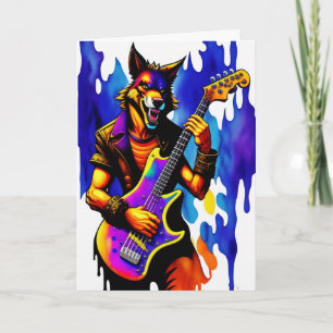 Tecknad Werevarmusician Halloween Kort