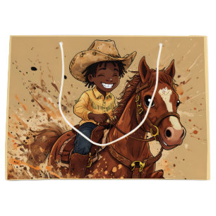 Tecknad western-ridning lång cowboy