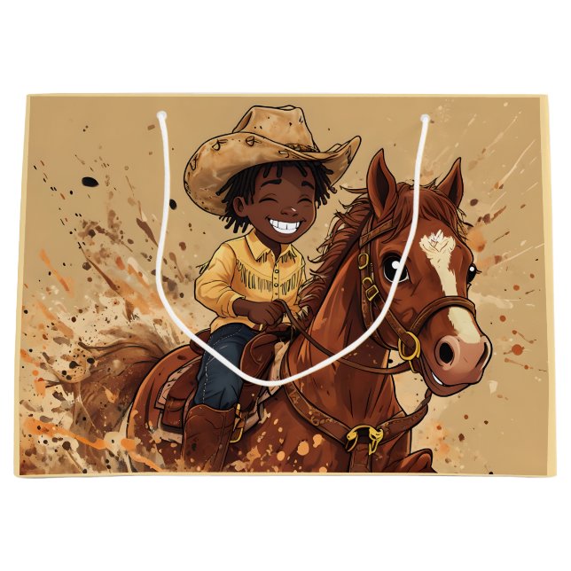 Tecknad western-ridning lång cowboy (Framsidan)