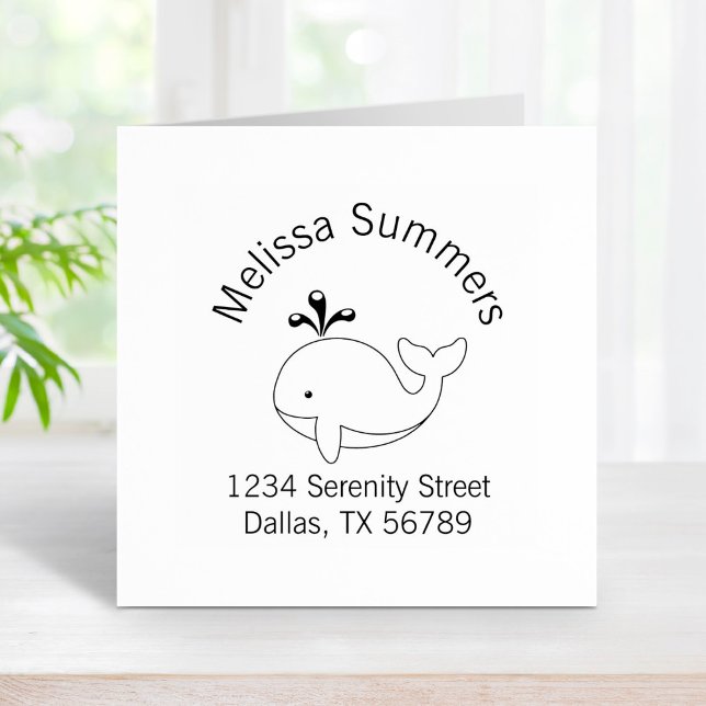 Tecknad Whale Adress Stämpel (Skapare uppladdad)