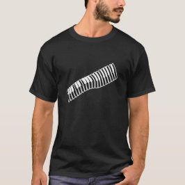 Tecknad White Line Art Teckning Music Tangentbord T Shirt