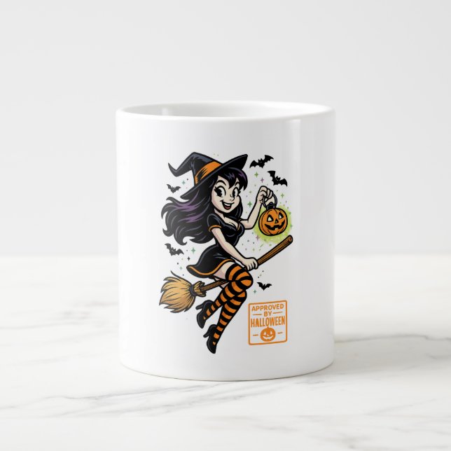 Tecknad Witch - Godkänd av Halloween Jumbo Mugg (Framsidan)