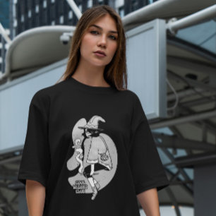 Tecknad Wizard Girl Fantasy T Shirt