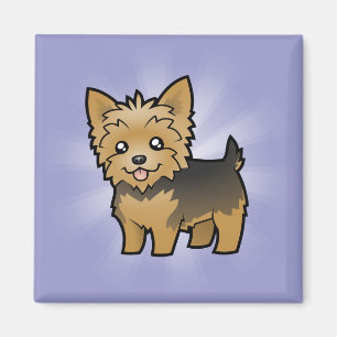 Tecknad Yorkshire Terrier (kort hair no bow) Magnet