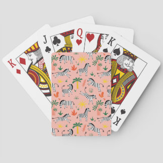 Tecknad Zebrors Lilla Sömlösa Mönster Casinokort