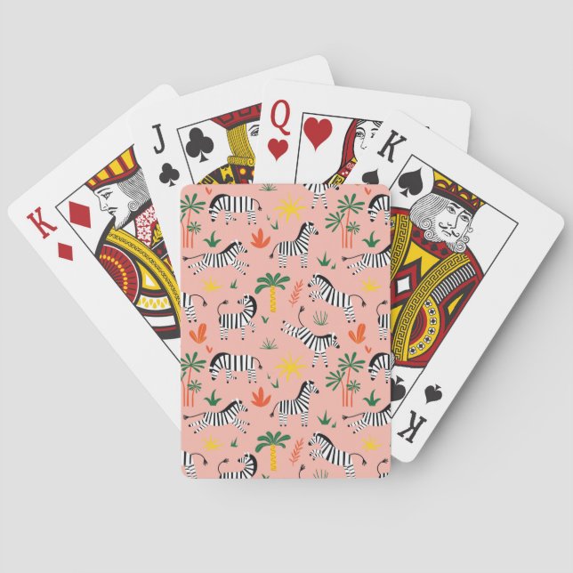 Tecknad Zebrors Lilla Sömlösa Mönster Casinokort (Baksidan)