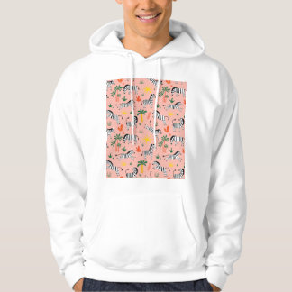 Tecknad Zebrors Lilla Sömlösa Mönster Hoodie