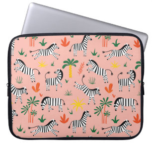 Tecknad Zebrors Lilla Sömlösa Mönster Laptop Fodral