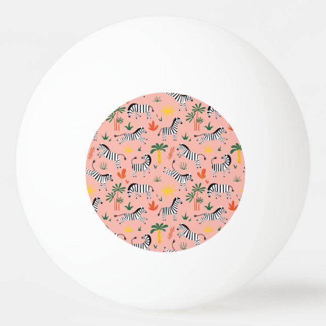 Tecknad Zebrors Lilla Sömlösa Mönster Pingisboll (Framsidan)
