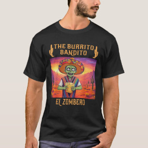 Tecknad Zombie Funny Halloweens Burrito Bandit T Shirt