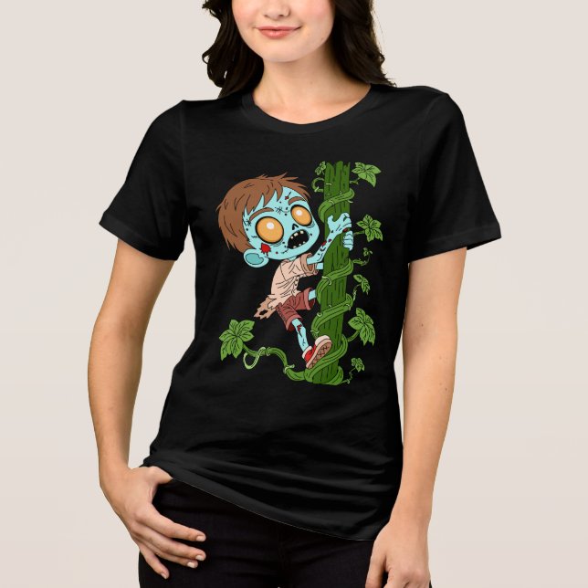 Tecknad Zombie Jack och bönstjälken T Shirt (Framsida)