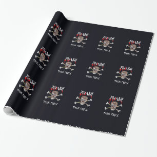 Tecknad zombie-task force dödskalle korsade ben pr presentpapper