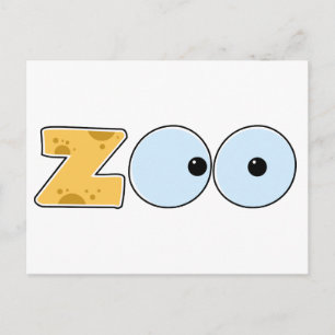 Tecknad ZOO-text Vykort