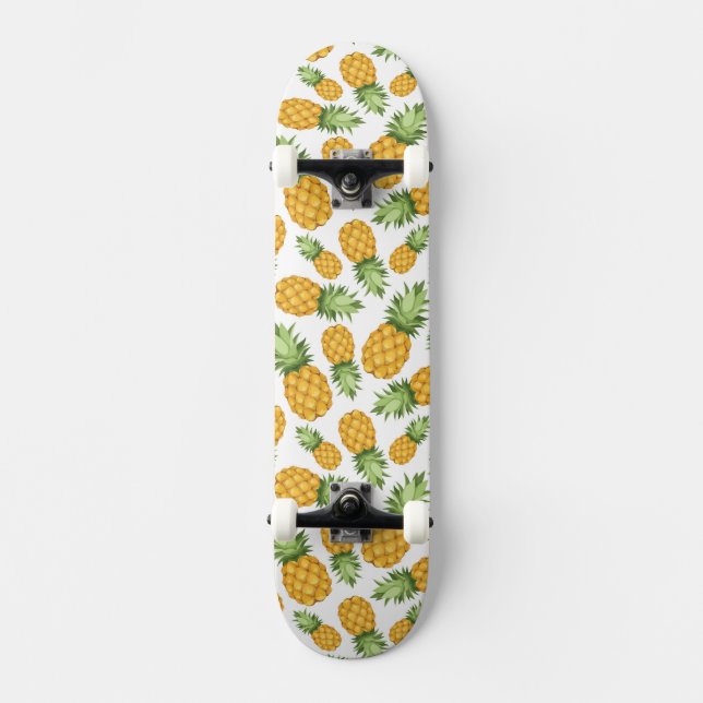 Tecknadananasmönster Old School Skateboard Bräda 18 Cm (Framsida)