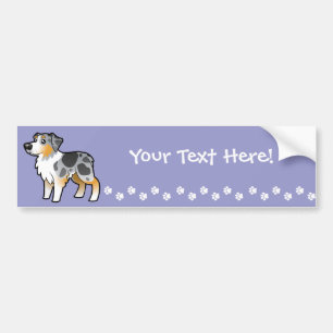 Tecknadaustralian shepherd bildekal