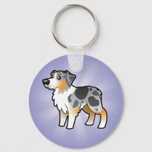 Tecknadaustralian shepherd nyckelring