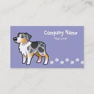 Tecknadaustralian shepherd visitkort