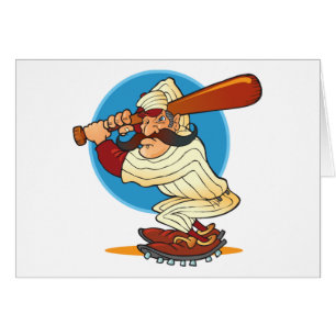 Tecknadbaseballsmet Hälsningskort