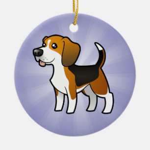 TecknadBeagle Julgransprydnad Keramik