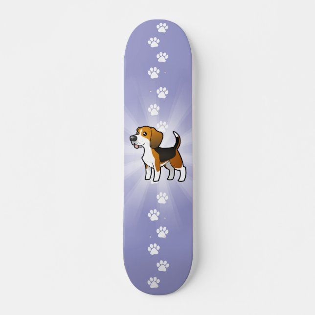 TecknadBeagle Skateboard Bräda 20 Cm (Framsida)
