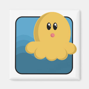 Tecknadbläckfisk Magnet