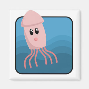Tecknadbläckfisk Magnet